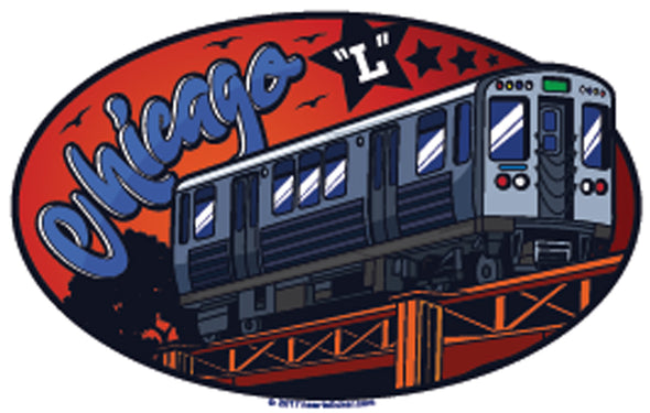 Sticker | The Chicago “L” Train - The Heart Sticker Company