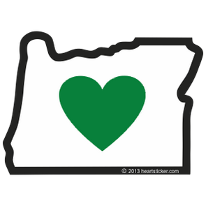 Sticker | Heart in Oregon | Multi-Options - The Heart Sticker Company