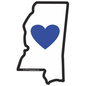Sticker | Heart in Mississippi - The Heart Sticker Company