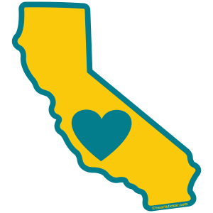 Heart in California Stickers & The California Heart Stickers