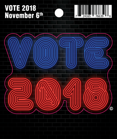 VOTE "Blue and Red" 2018 Neon Sign | Sticker