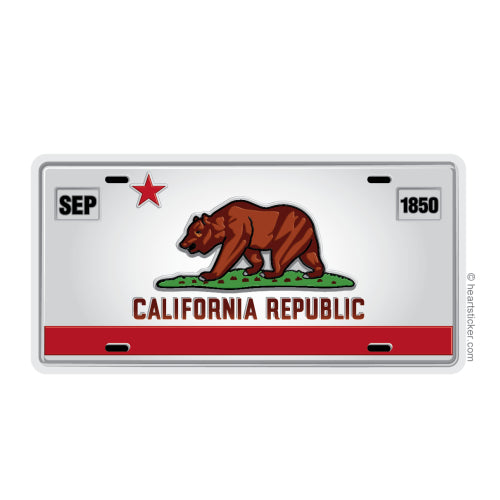 California Plate Sticker California State Flag Sticker | License Plate Decal – Heart Sticker Company