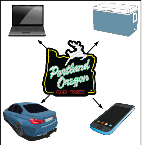 Portland Oregon White Stag Sign Sticker | In Oregon