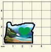 Sticker | Heart in Oregon Coast | Coast with Green Heart Label Decal