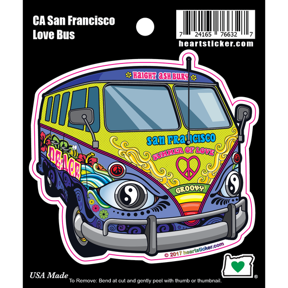 Sticker | San Francisco Love Bus Sticker - The Heart Sticker Company