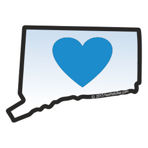 Sticker | Heart in Connecticut - The Heart Sticker Company