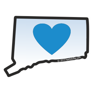 Sticker | Heart in Connecticut - The Heart Sticker Company