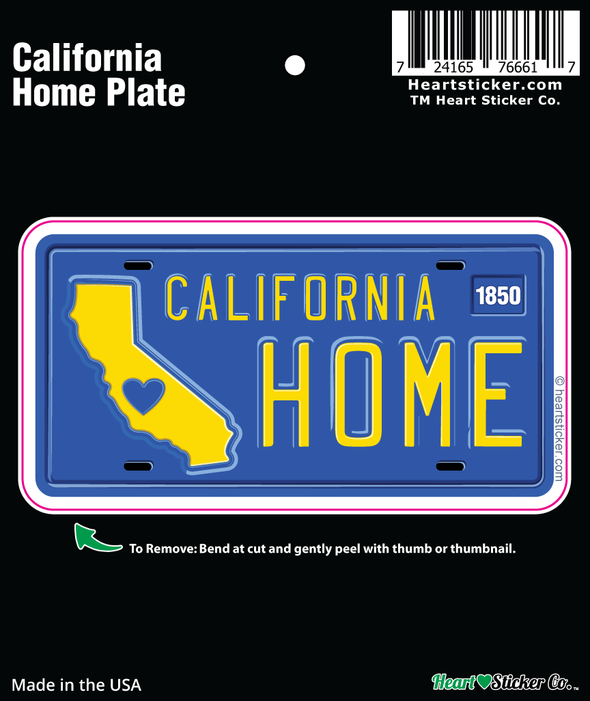 Sticker | California License Plate | Home - The Heart Sticker Company