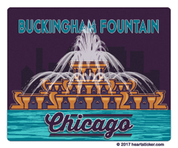 Sticker | Buckingham Fountain | Chicago - The Heart Sticker Company