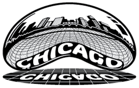 Sticker | Chicago Cloud Gate Skyline ... The Bean | Chrome - The Heart Sticker Company