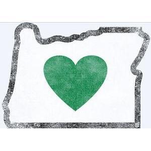 Men's Heather Blue T-Shirt - Heart in Oregon - The Heart Sticker Company