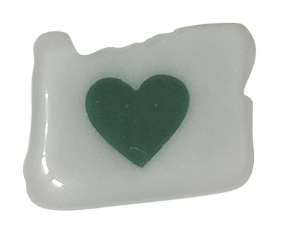 Magnet | Heart in Oregon | Hand Blown Glass - The Heart Sticker Company