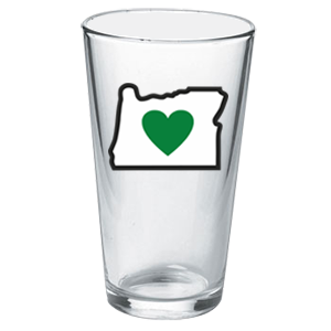 Drinkware | Heart in Oregon | Pint Glass - The Heart Sticker Company