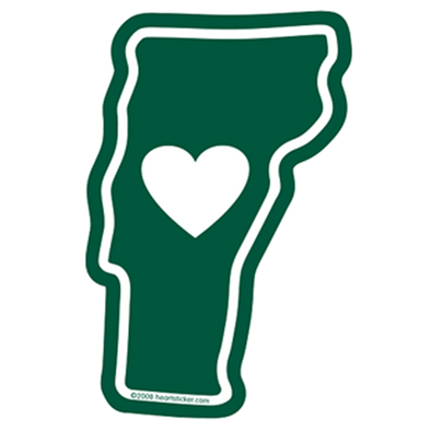 Vermont - Heart in Vermont Static Cling (Removal and Reuse) - The Heart Sticker Company