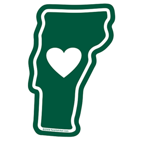 Vermont - Heart in Vermont Static Cling (Removal and Reuse) - The Heart Sticker Company