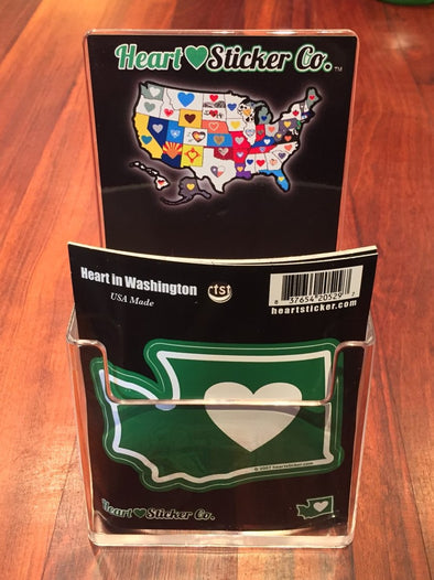 Wholesale Heart in Washington 50 Pack of Sticker and Display - The Heart Sticker Company
