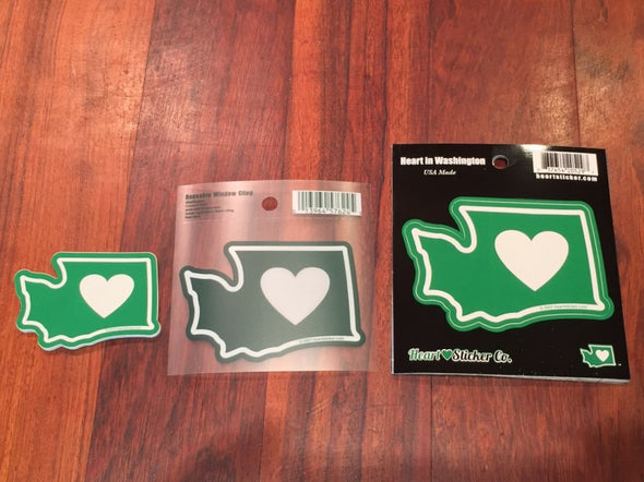 Wholesale Heart in Washington 50 Pack of Sticker and Display - The Heart Sticker Company
