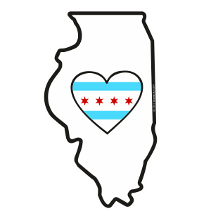 Sticker | Heart in Illinois - The Heart Sticker Company