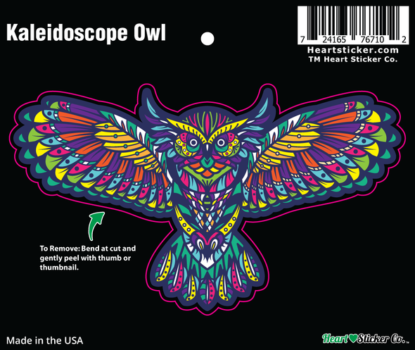 Sticker | Kaleidoscope Owl | Color - The Heart Sticker Company
