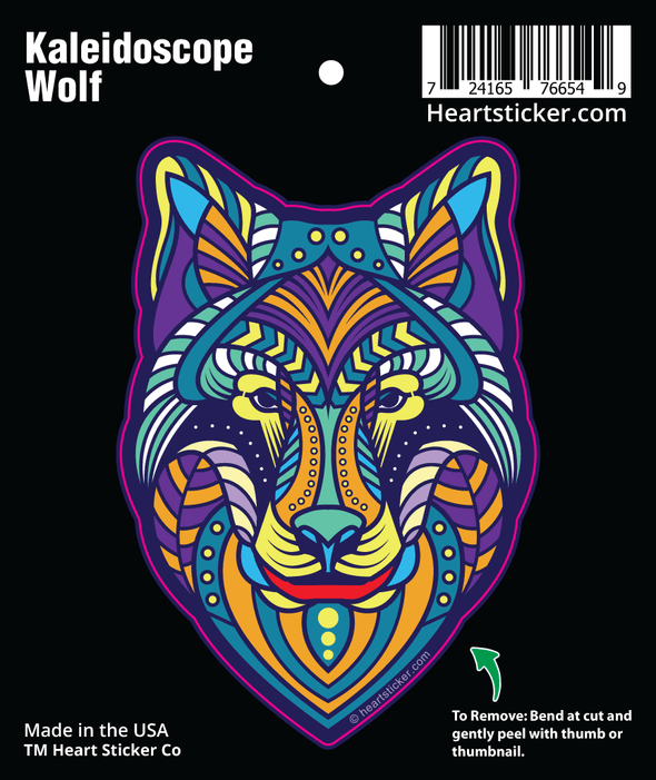 Sticker | Kaleidoscope Wolf - The Heart Sticker Company