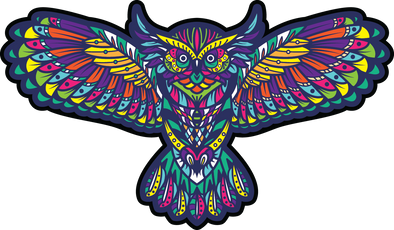 Sticker | Kaleidoscope Owl | Color - The Heart Sticker Company