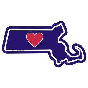 Sticker | Heart in Massachusetts - The Heart Sticker Company