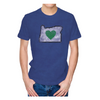 Men's Heather Blue T-Shirt - Heart in Oregon - The Heart Sticker Company