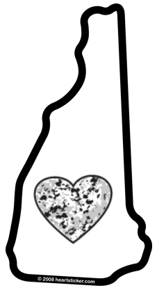 Sticker | Heart in New Hampshire - The Heart Sticker Company