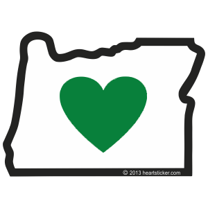 Vinyl Transfer - Heart in Oregon - The Heart Sticker Company