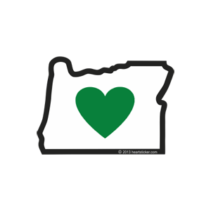 Sticker | Heart in Oregon | Static Cling - The Heart Sticker Company