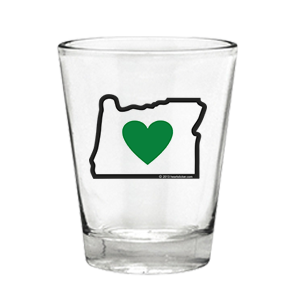Drinkware | Heart in Oregon | Shot Glass - The Heart Sticker Company