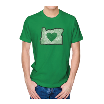 Men's Heather Blue T-Shirt - Heart in Oregon - The Heart Sticker Company