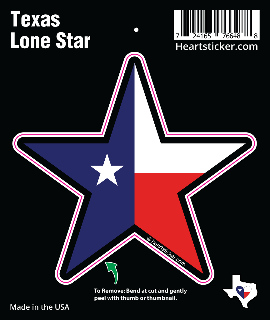 The Texas Lone Star Sticker – Heart Sticker Company