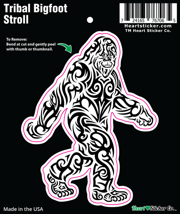 Sticker |  Bigfoot Stroll | Tribal - The Heart Sticker Company