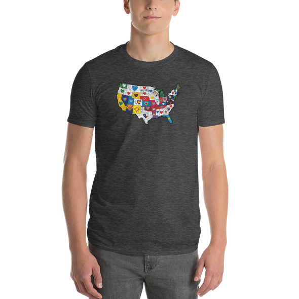 T-Shirt | Hearts in USA | Mens - The Heart Sticker Company