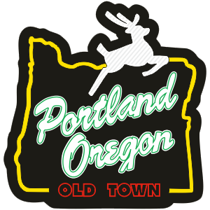 Sticker | Portland Stag Sign | Night - The Heart Sticker Company
